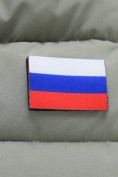 Оптом Мужская зимняя стёганая куртка с графеновой подкладкой зеленого цвета 9651Z, фото 11