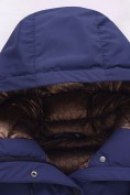Оптом Женская зимняя парка с графеновой подкладкой темно-синего цвета 9658TS, фото 15