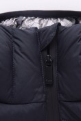 Оптом Мужская удлинённая зимняя куртка с V-образной стёжкой черного цвета 9659Ch, фото 10