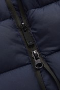 Оптом Мужская удлинённая зимняя куртка с V-образной стёжкой черного цвета 9659Ch, фото 11