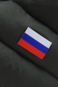 Оптом Мужская удлинённая зимняя куртка с V-образной стёжкой цвета хаки 9659Kh, фото 11