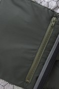 Оптом Мужская удлинённая зимняя куртка с V-образной стёжкой цвета хаки 9659Kh, фото 13
