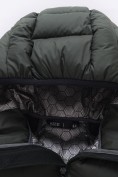 Оптом Мужская удлинённая зимняя куртка с V-образной стёжкой цвета хаки 9659Kh, фото 8