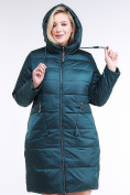 Оптом Куртка зимняя женская классическая темно-зеленого цвета 98-920_13TZ в Омске