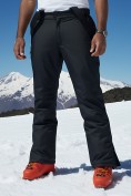 Оптом Горнолыжные мужские брюки зимние черного цвета 9800Ch