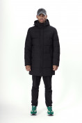 Оптом Куртка удлинённая мужская зимняя черного цвета 99777Ch в Казани