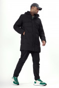 Оптом Куртка удлинённая мужская зимняя черного цвета 99777Ch в Екатеринбурге, фото 10
