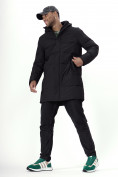 Оптом Куртка удлинённая мужская зимняя черного цвета 99777Ch в Казани, фото 11