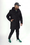 Оптом Куртка удлинённая мужская зимняя черного цвета 99777Ch в Екатеринбурге, фото 13