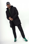 Оптом Куртка удлинённая мужская зимняя черного цвета 99777Ch в Екатеринбурге, фото 15