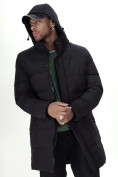 Оптом Куртка удлинённая мужская зимняя черного цвета 99777Ch в Казани, фото 21