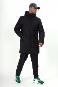 Оптом Куртка удлинённая мужская зимняя черного цвета 99777Ch в Казани, фото 3