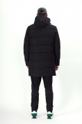 Оптом Куртка удлинённая мужская зимняя черного цвета 99777Ch в Казани, фото 6