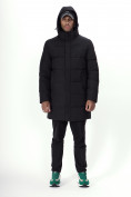 Оптом Куртка удлинённая мужская зимняя черного цвета 99777Ch в Казани, фото 7