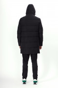 Оптом Куртка удлинённая мужская зимняя черного цвета 99777Ch в Казани, фото 8