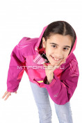 Оптом Куртка девочка три в одном малинового цвета 303М, фото 2