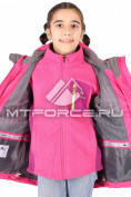 Оптом Куртка девочка три в одном малинового цвета 303М, фото 5