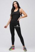 Оптом Спортивный костюм для фитнеса женский черного цвета 21104Ch