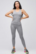 Оптом Спортивный костюм для фитнеса женский серого цвета 21104Sr в Перми, фото 2