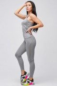 Оптом Спортивный костюм для фитнеса женский серого цвета 21104Sr в Санкт-Петербурге, фото 4