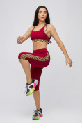 Оптом Спортивный костюм для фитнеса женский бордового цвета 21107Bo, фото 14