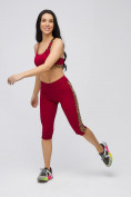 Оптом Спортивный костюм для фитнеса женский бордового цвета 21107Bo в  Красноярске, фото 9