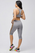 Оптом Спортивный костюм для фитнеса женский серого цвета 21107Sr в Перми, фото 7