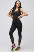 Оптом Спортивный костюм для фитнеса женский черного цвета 21106Ch, фото 5