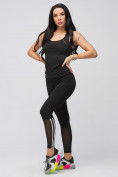 Оптом Спортивный костюм для фитнеса женский черного цвета 21106Ch в Перми, фото 7