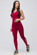 Оптом Спортивный костюм для фитнеса женский бордового цвета 21106Bo в Омске
