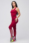 Оптом Спортивный костюм для фитнеса женский бордового цвета 21106Bo в Омске, фото 7