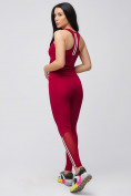 Оптом Спортивный костюм для фитнеса женский бордового цвета 21106Bo в Сочи, фото 8