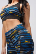 Оптом Спортивный костюм для фитнеса женский синего цвета 21102S, фото 4