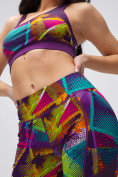 Оптом Спортивный костюм для фитнеса женский фиолетового цвета 21102F в Казани, фото 6