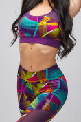 Оптом Спортивный костюм для фитнеса женский фиолетового цвета 21102F, фото 12