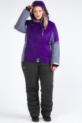 Оптом Костюм горнолыжный женский большого размера темно-фиолетового цвета 01934TF в Воронеже, фото 16