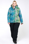 Оптом Костюм горнолыжный женский большого размера салатового цвета 01830-2Sl в Сочи, фото 6