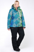 Оптом Костюм горнолыжный женский большого размера салатового цвета 01830-2Sl в Сочи, фото 7