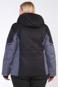 Оптом Куртка горнолыжная женская большого размера черного цвета 1934Ch, фото 5