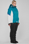 Оптом Костюм горнолыжный женский большого размера бирюзового цвета 01934Br в  Красноярске, фото 13